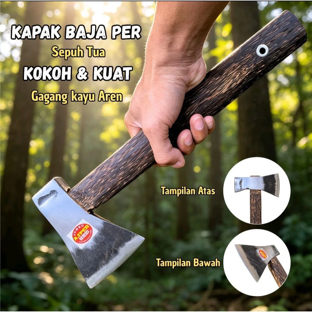 Kapak Baja Serbaguna Ukuran Kecil Dan Besar Gagang Kayu Aren