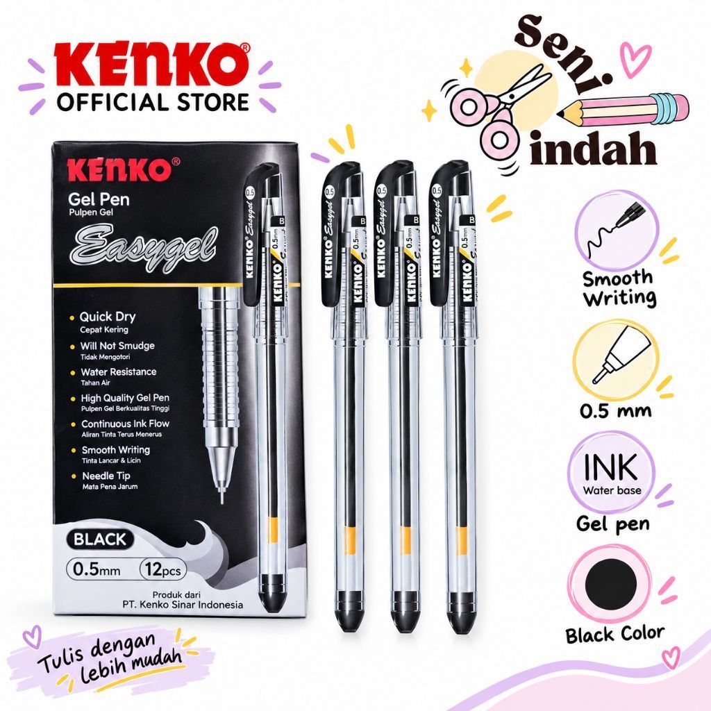 Kenko Pulpen Pen Easy Gel 0.5 (1 Lusin)
