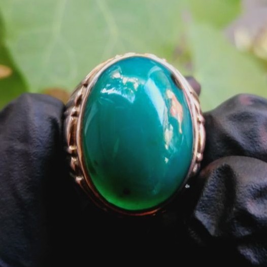 Cincin batu akik Bacan Doko kristal natural