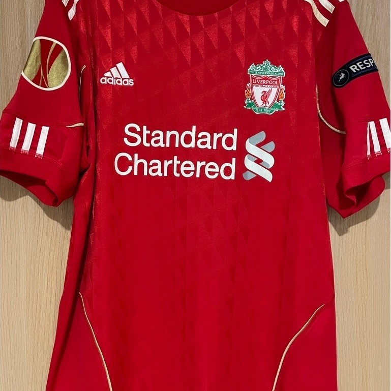 LIVERPOOL 2010 2011 EUROPA LEAGUE FOOTBALL SHIRT #18 KUYT ADIDAS JERSEY SIZE L