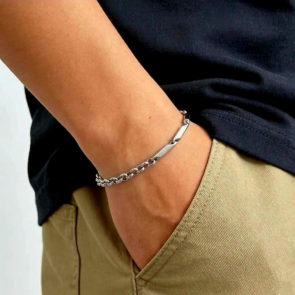 GELANG RANTAI TITANIUM STAINLEES STEEL PRIA DAN WANITA UNIK / Gelang Rantai Titanium