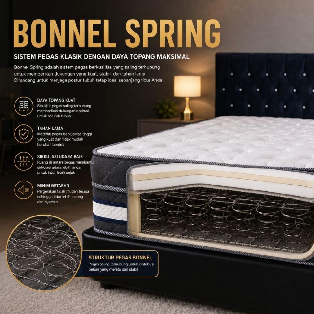 Springbed Kasur Matras Pegas Elegan & Empuk, Tebal Dan Tahan Lama - Springbed Bigdream Lunoraplush