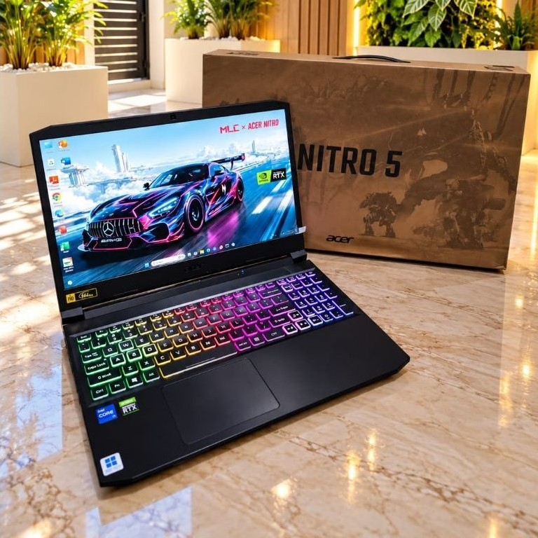Laptop Gaming Acer Nitro 5 Core i7 gen 11 Ram 16/512gb Ssd Rtx 3050 Siap Pakai COD