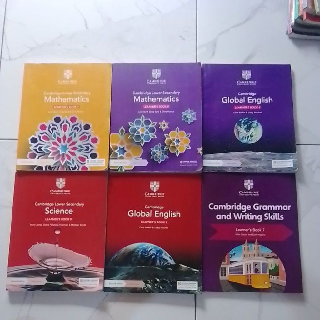 CAMBRIDGE MATHEMATICS 7,8. ,GLOBAL ENGLISH 8,9,,SCIENCE 9,,GRAMMAR 7