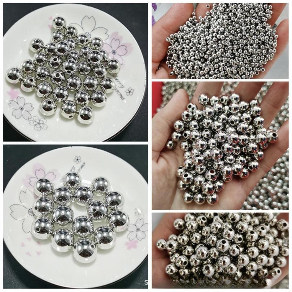 Manik Bulat CCB Warna Silver / Manik Bulat 3mm-20mm / 450gr