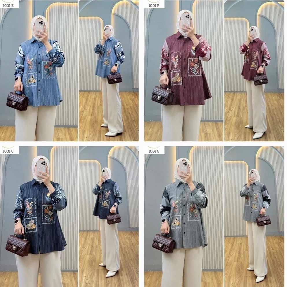 KEMEJA TUNIK KATUN KOMBINASI SYAINA BY SEMUT ORIGINAL