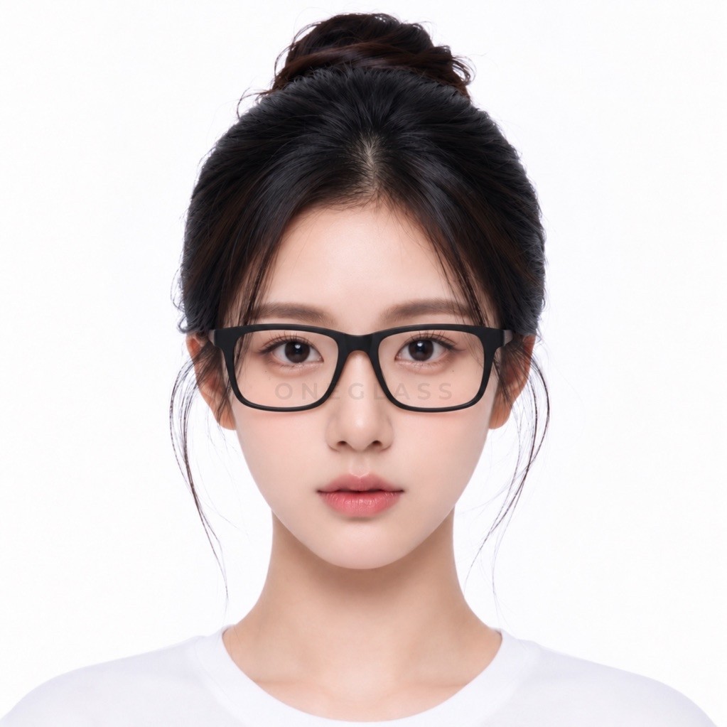 Oneglass - Frame Kacamata Kotak Plastik O1057 Unisex Pria Wanita ( Bisa Lensa Normal / Minus / Plus 