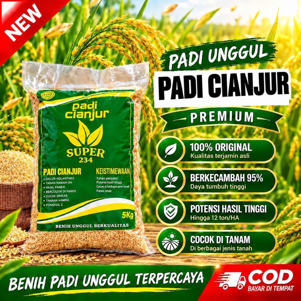 BENIH PADI UNGGUL PREMIUM PADI CIANJUR KEMASAN 5KG BERKUALITAS