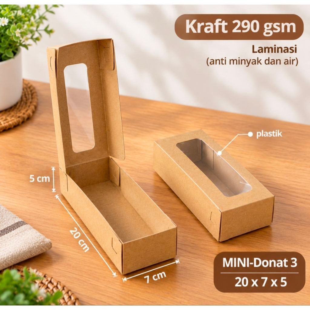 kotak /dus donat mini 3 pcs /pizza panjang
