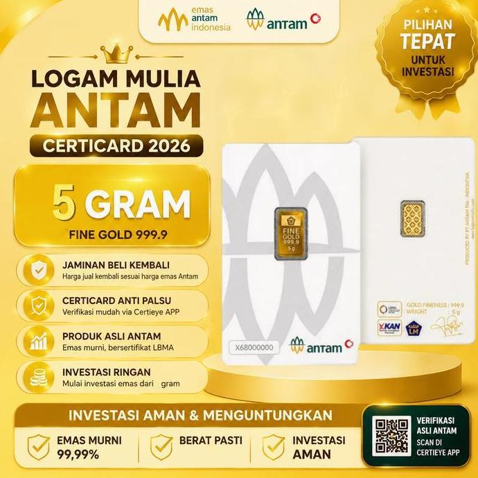 Terlaris Emas Antam 5 Gram Emas Logam Mulia Antam 5 Gram Lm Antam 5 Gram Logam Mulia 5Gram - 2026