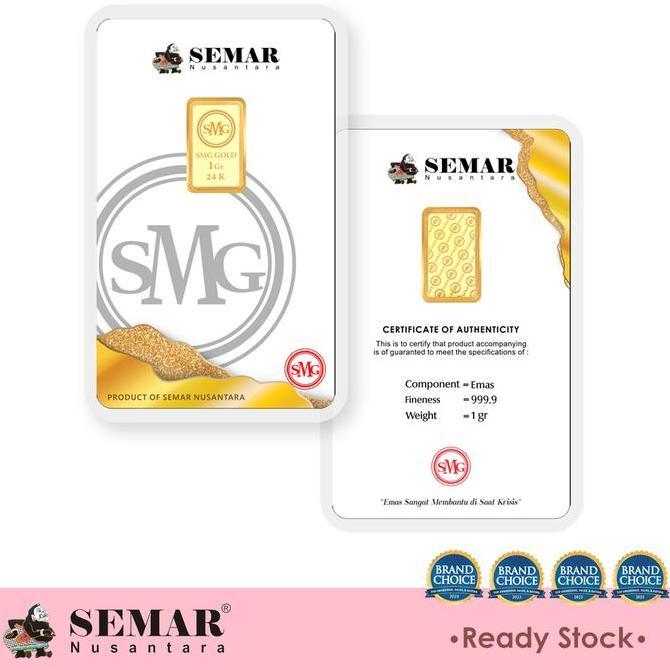 Terlaris Logam Mulia Smg Gold Press 1Gram Emas Batangan Semar Nusantara