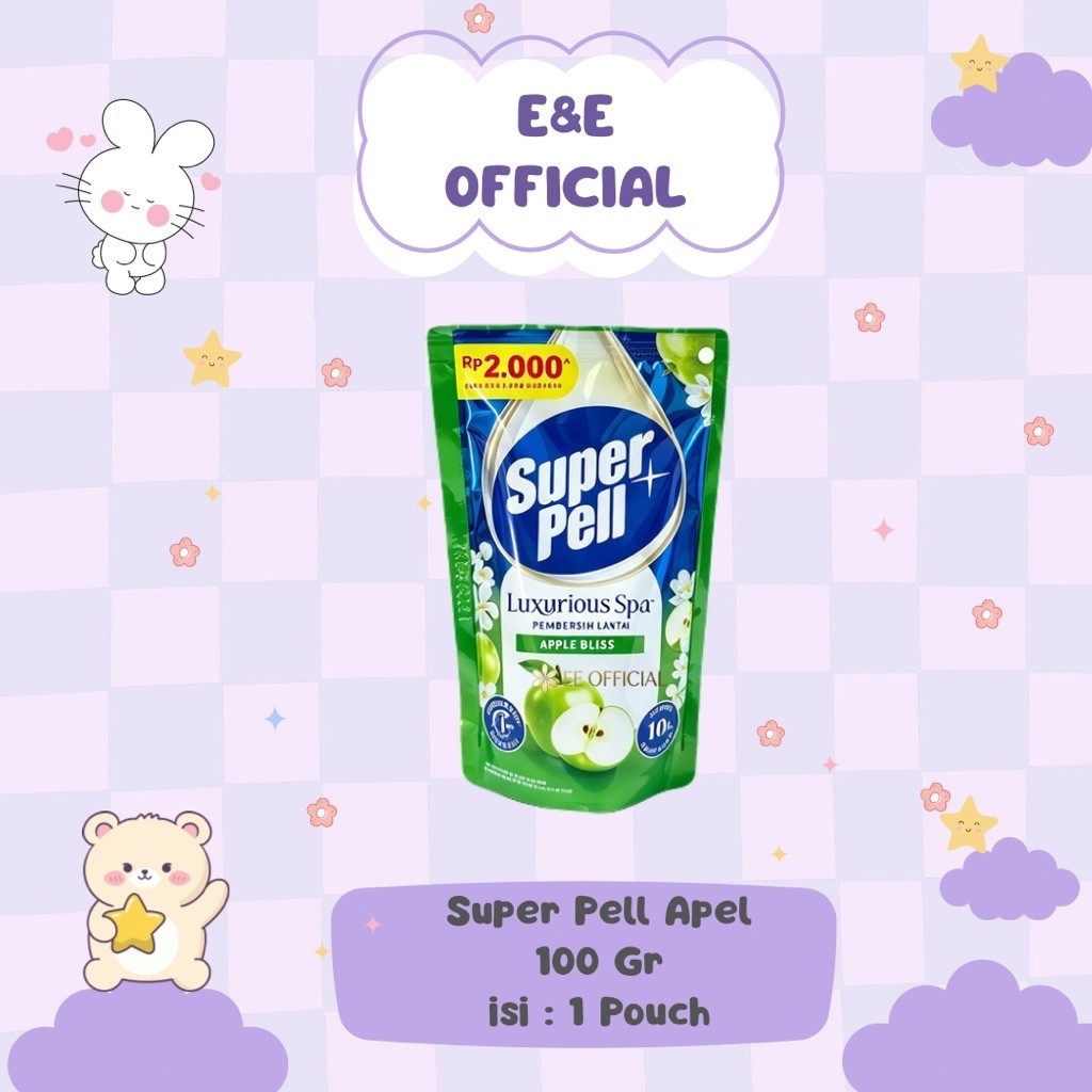 [ 1 POUCH ] SUPER PELL LANTAI APEL BLISS 100 ML / SUPER PEL SACHET / SABUN LANTAI / PEMBERSIH LANTAI