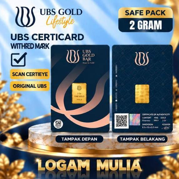 Terlaris Logam Mulia Emas Ubs 2 Gram 2026 Terbaru [100% Asli] - 2 Gr