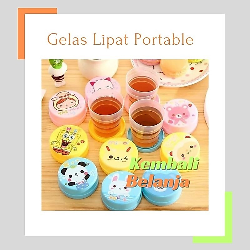 Gelas Lipat Plastik/ Gelas Travel/ Gelas Lipat Portable Multifungsi/ Gelas Lipat Serbaguna/ Gelas