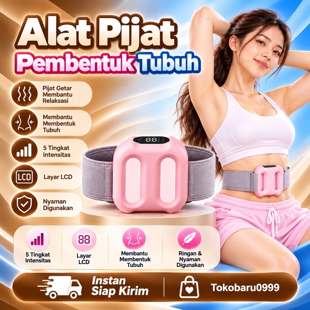 Alat Pijat Elektrik Multifungsi Pemijat Cincin Fascia Getar Kuat Pijat Relaksasi Otot Ikat Pinggang 