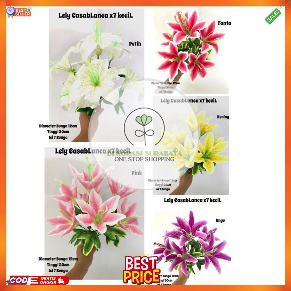 Bunga Artificial Lily Casablanca x7 / Lily Bintik / Lily Latex A6