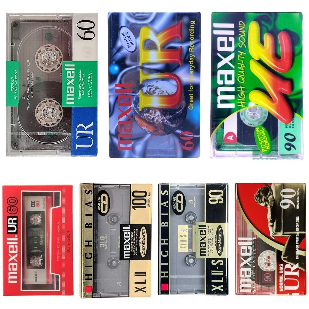 kaset pita blank / kosong Maxell masih segel 60 90 menit untuk merekam record suara recording
