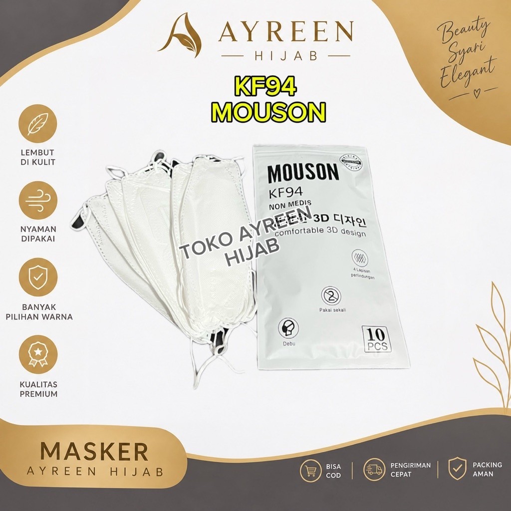 Mouson KF94 Black White Masker Best Seller