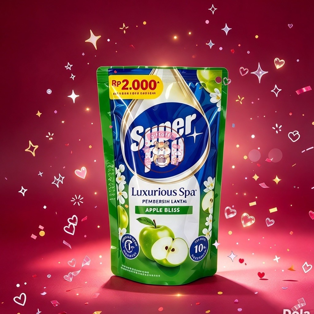 [ 1 POUCH ] SUPER PELL LANTAI APEL BLISS 100 ML / SUPER PEL SACHET / SABUN LANTAI / PEMBERSIH LANTAI
