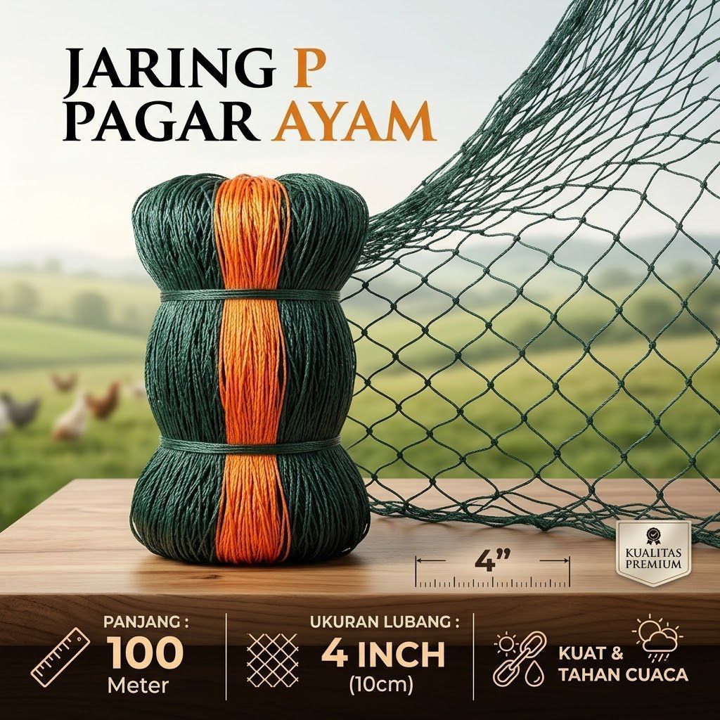 jaring pagar ayam kandang ayam 100meter anti kabur jaring ternak nilon