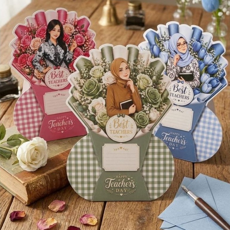 Buket Kertas 1 Lembar - Buket Kertas Hari Guru - Buket Kertas Kado
