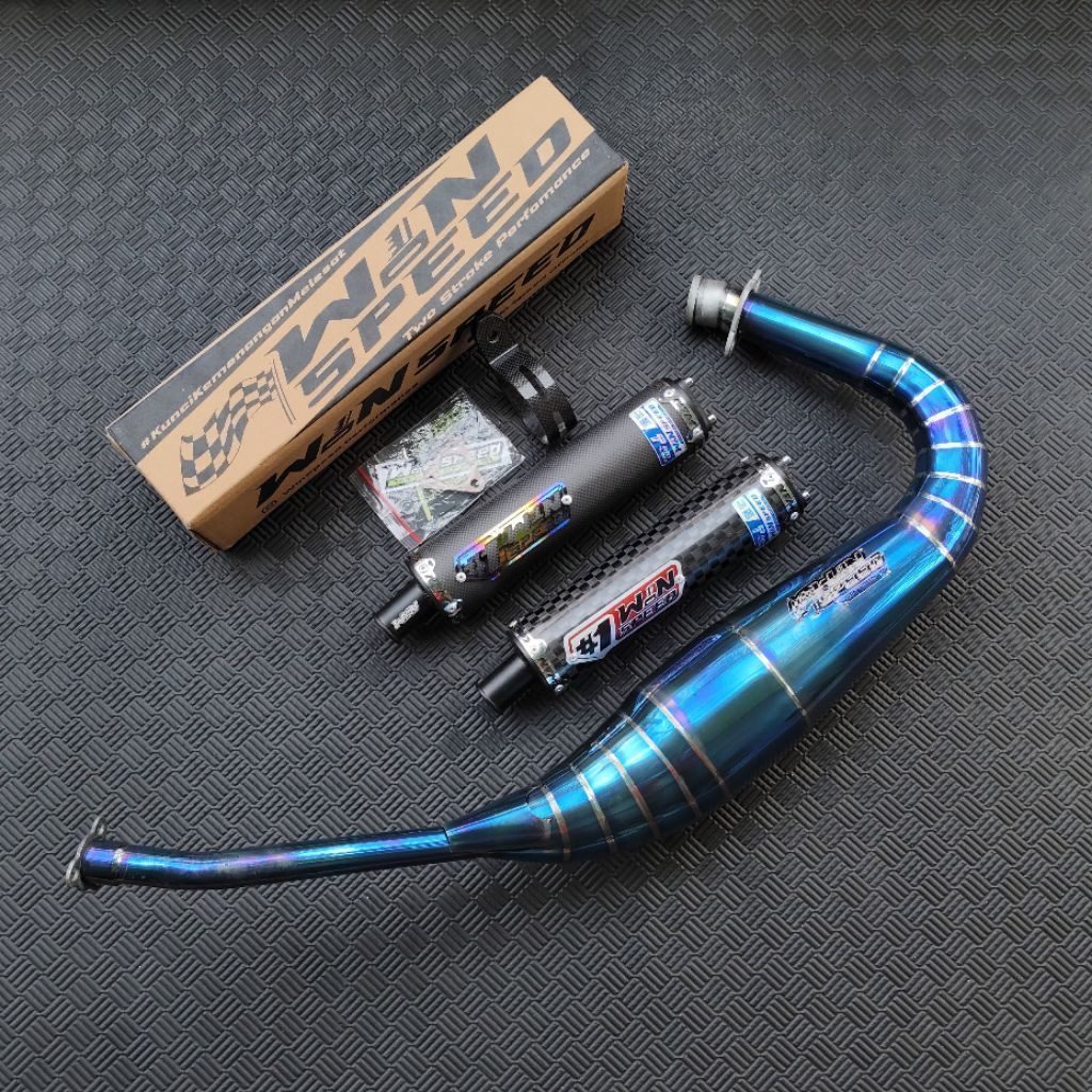 knalpot RX king kolong PDK silincer karbon chamber stanlis full blue original Winspeed