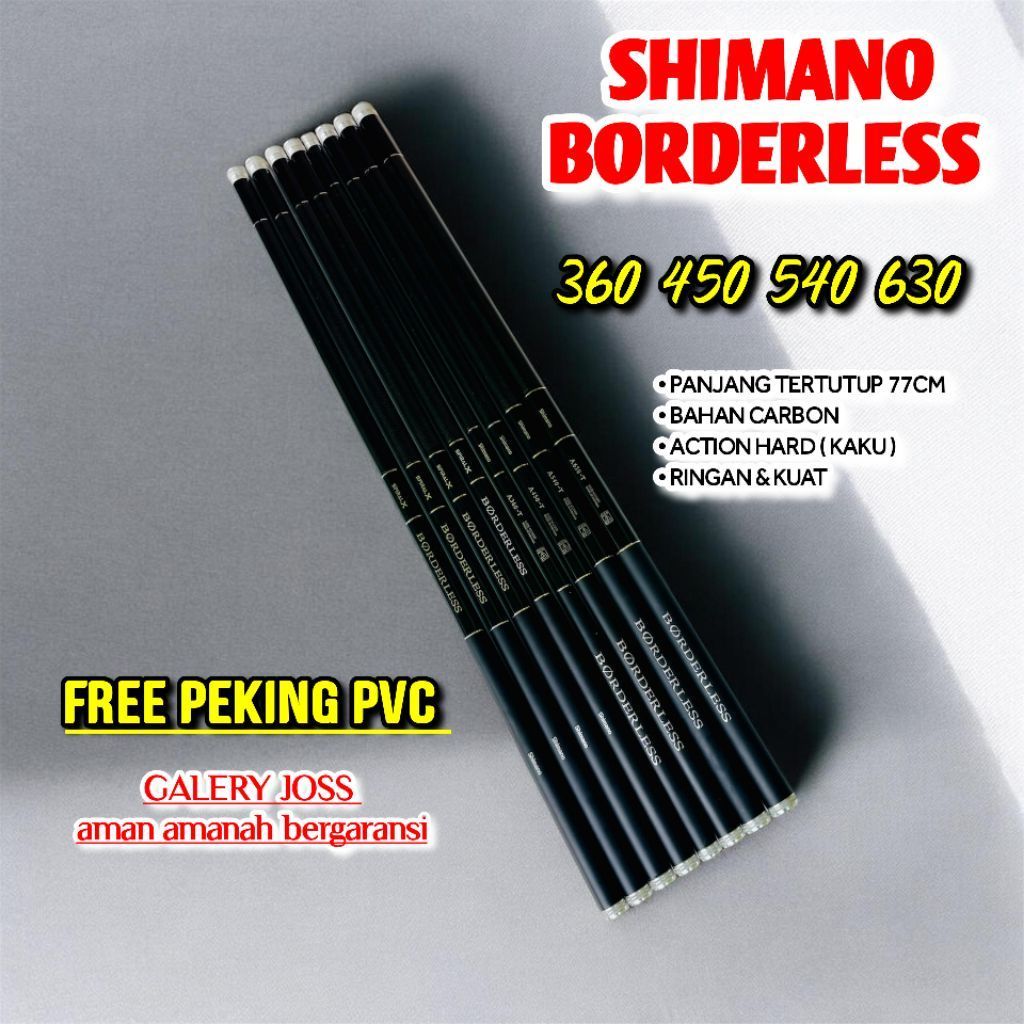 Joran tegek Shimano Borderles GLA series kaku 360 450 540 630 720 , Free Peking pipa peralon pvc