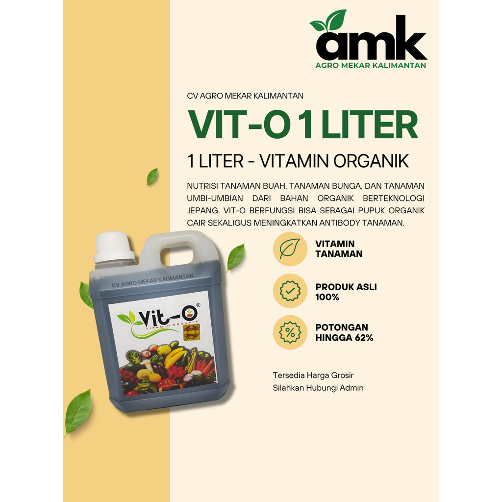 Vit-O Vitamin Tanaman Super 1 Liter Pupuk Organik Original.