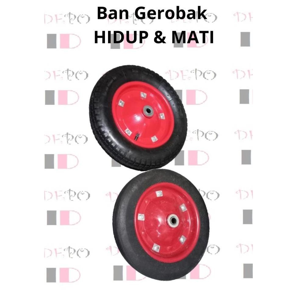 Roda Gerobak Dorong Ban Hidup / Mati