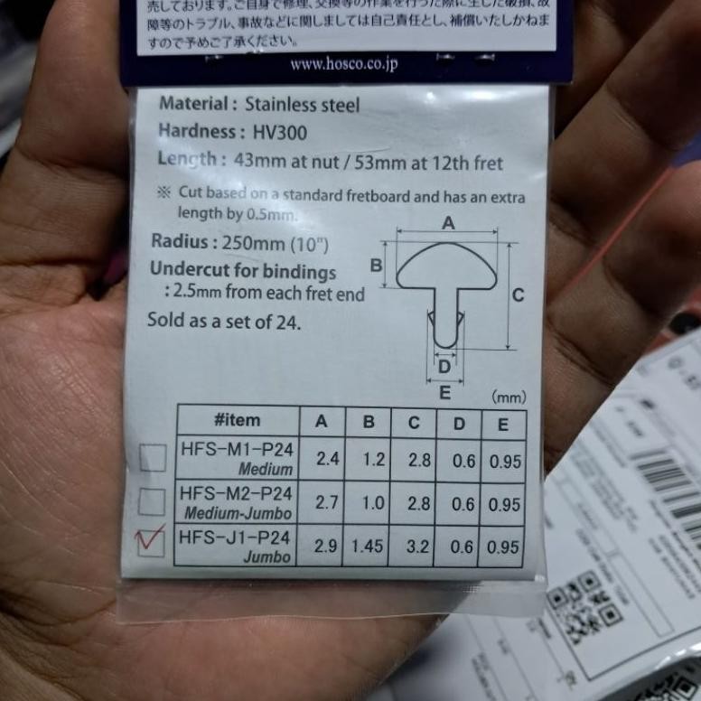 Fret Hosco Fretwire Hosco Gitar Akustik Elektrik Not Fret Jescar