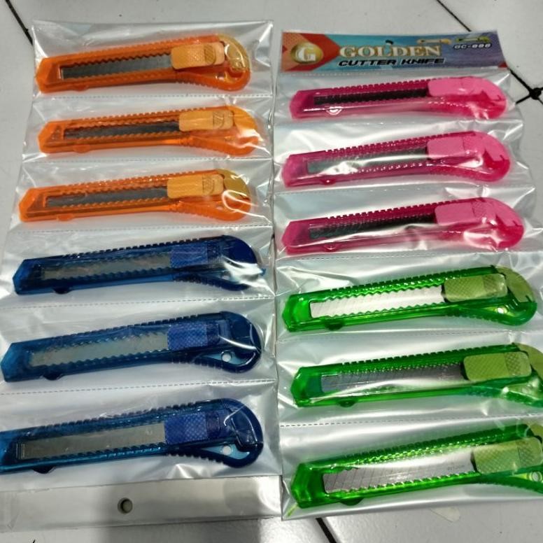

Terlaris (Isi 12 Pcs) Pisau Cutter Bening Warna/Pisau Cutter Bening Warna Besar Terlaris