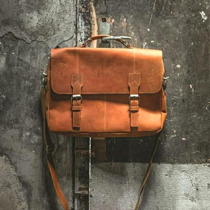 Urban Postman Bag, Tas Selempang Pria Kulit Asli Crazyhorse, Tas Kerja
