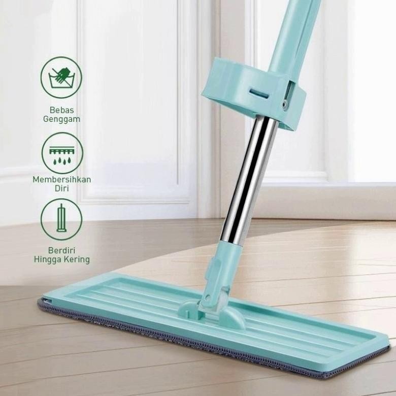 LRMS Alat Pel Lantai Tarik Microfiber Ultra Mop / Lap Pel / Alat Pel Praktis / Mop Foldable Alat Pel
