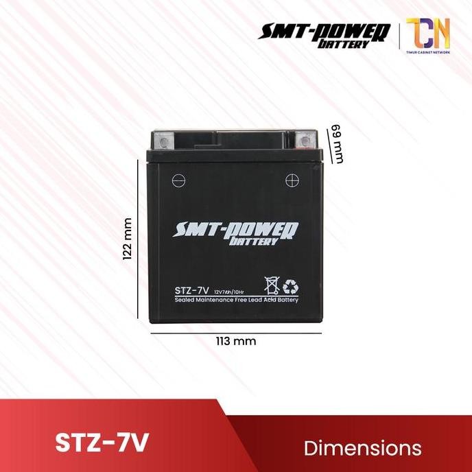 STZ7V UNTUK BATTERY AKI MOTOR SAMOTO 12V 7AH 10 HR /AKI KERING MOTOR