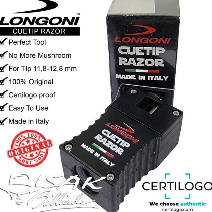 Longoni Cue Tip Razor Tool - Serutan Stick Billiard Alat Reparasi