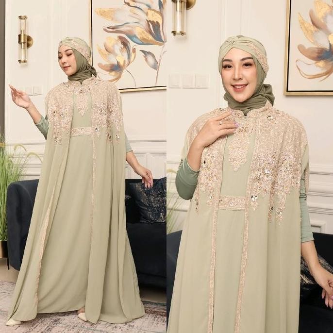 Sale Abaya/Kaftan MALIKA Mewah Bahan Cerutty Babydoll Premium Pesta Remaja Kaftan Panjang / Dress Ko