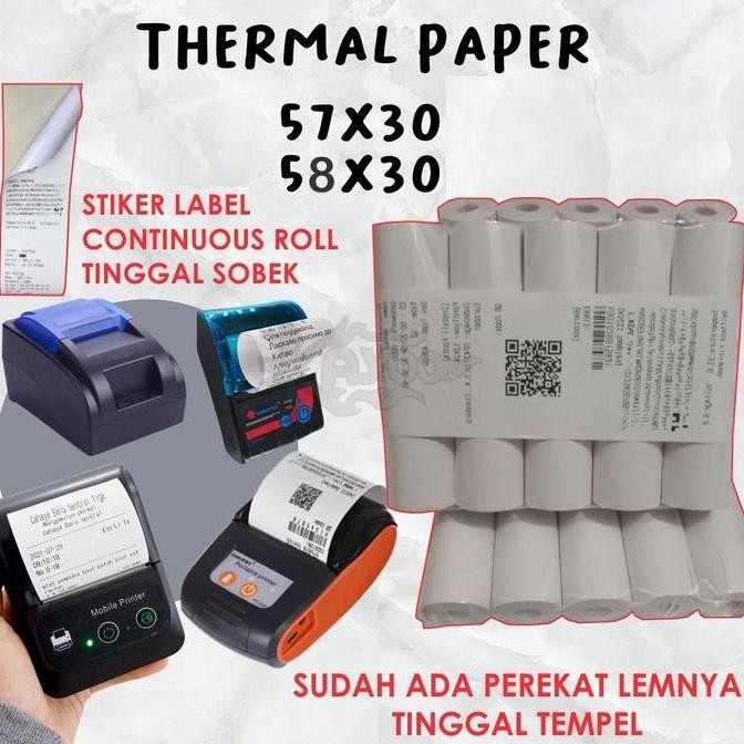 

%$%$%$%$] Kertas Label Direct Sticker Thermal 58mm x 5 meter TEBAL Label Kertas Stiker Thermal 57x30 58x30 58 57mm x 30mm Kertas Termal Stiker Printer 58mm Label Stiker Continuous Roll Thermal Sticker 57x30 57 x 30 mm 5m