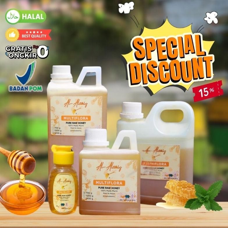 

(Terbaru) MADU MULTIFLORA MADU ASLI 100 % MURNI ORIGINAL TERNAK BERAT BERSIH 1,4 KG (1400 GRAM) ~MADU AL-ALAMIY (Terlaris)