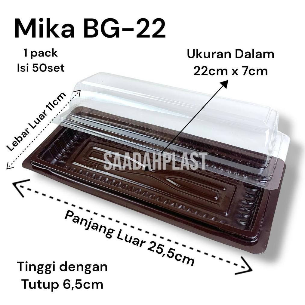 (ISI 50) Mika Bolu Gulung 22cm / Tray Box Kue Brownies BG 22 aSt
