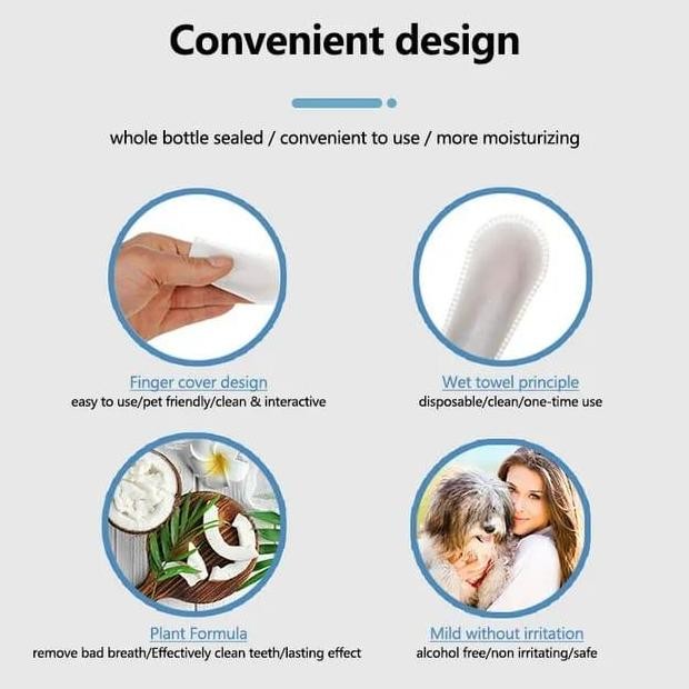 Tissue Pembersih Karang Gigi Hewan/Sarung Tissue Pembersih gigi Anjing