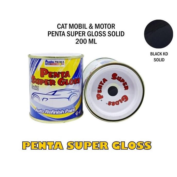 :>:>:>:>] CAT PENTA BLACK KD 200 gram - cat penta hitam - cat mobil hitam - cat motor hitam - cat hi