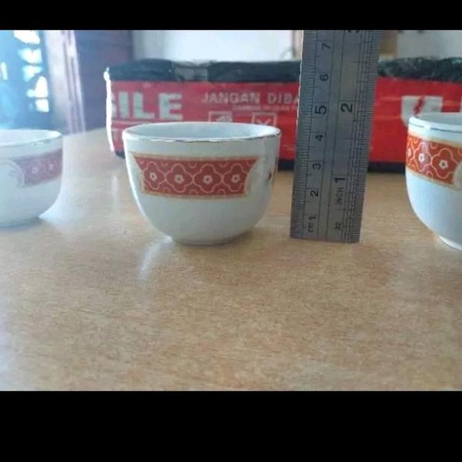 3 size Cangkir Teh Cina Keramik isi 12 pcs / Cangkir Sembahyang / Cetakan Kue Mangkok CS