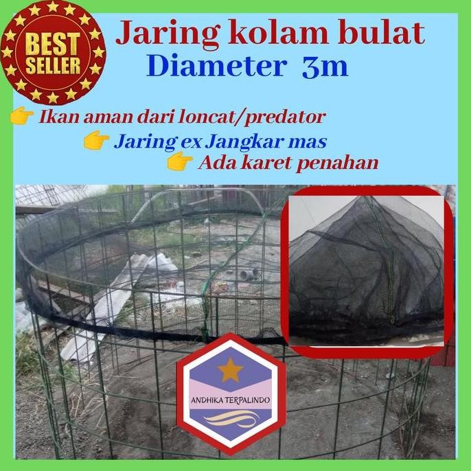 Promo jaring penutup kolam bulat diameter 3m/waring kolam bulat D3 COD