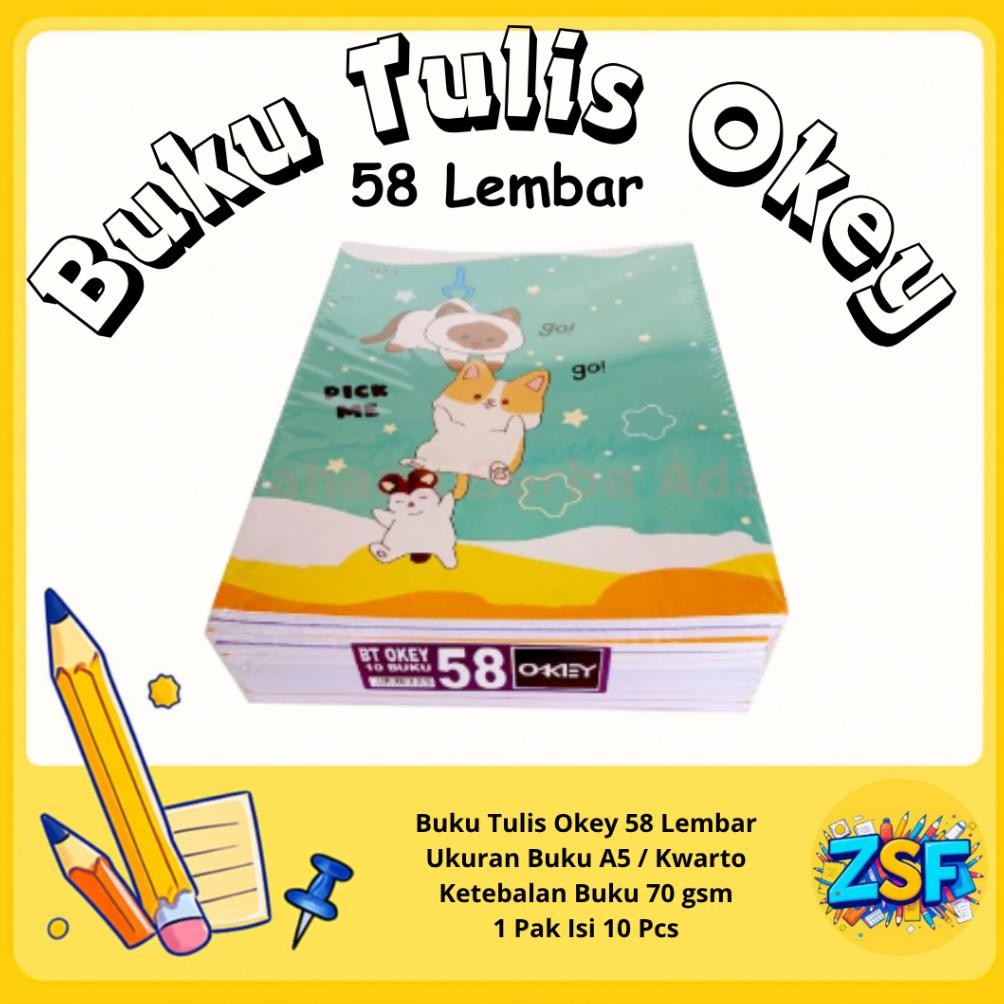 

Buku Tulis 58 Lembar 1 Pack Buku Tulis Okey Isi 10 Murah Untuk Sekolah
