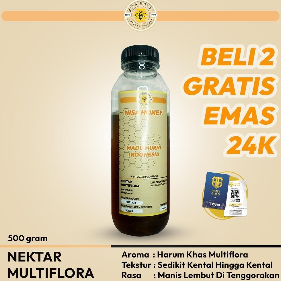 

(Terbaru) Madu Asli Murni 100% Tanpa Campuran Nisa Honey Nektar Multiflora 500 Gram (Terlaris)