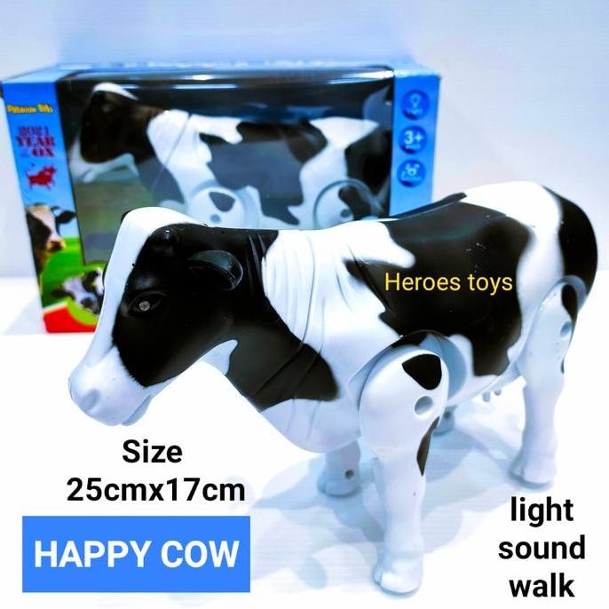 Mainan Anak Hewan Sapi Robot Sapi Jalan Bunyi Happy Cow-Mainan Sapi