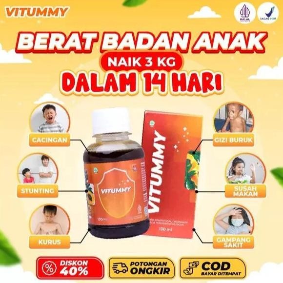 

(Terbaru) PROMO!!! 5.5 VITUMMY Madu Multivitamin Atasi Anak Cacingan Dan Nutrisi Penambah Nafsu Makan Anak (Terlaris)