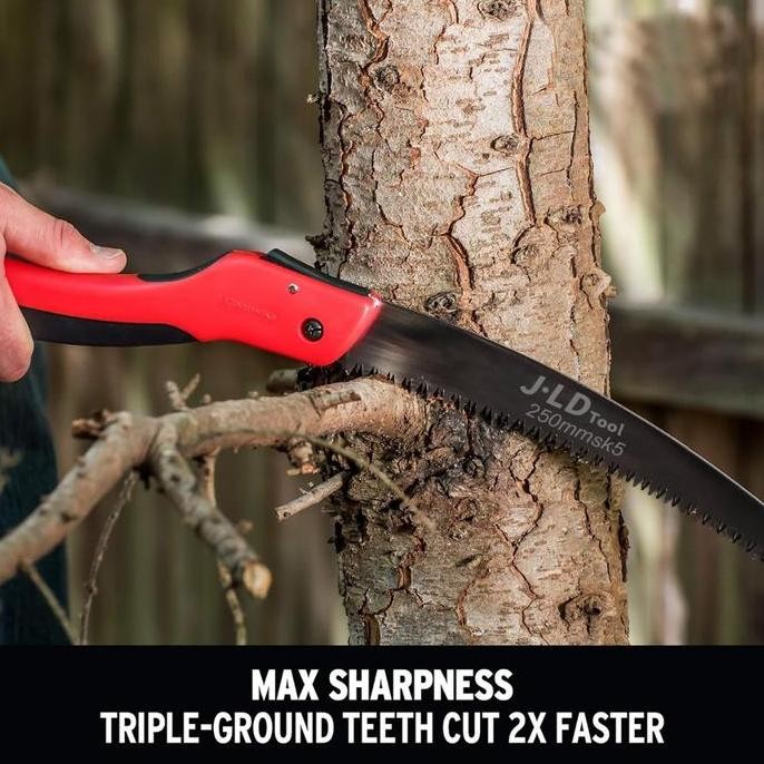 Jld Gergaji Lipat Kayu 10Inch Portable Wood Hand Saw Gergaji Potong Kayu Dengan 3 Permukaan Pemotong