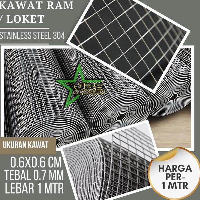 Termantab] KAWAT RAM STAINLESS 304 6MM6MM0,7MM1MTR KAWAT LOKET MESH STAINLESS