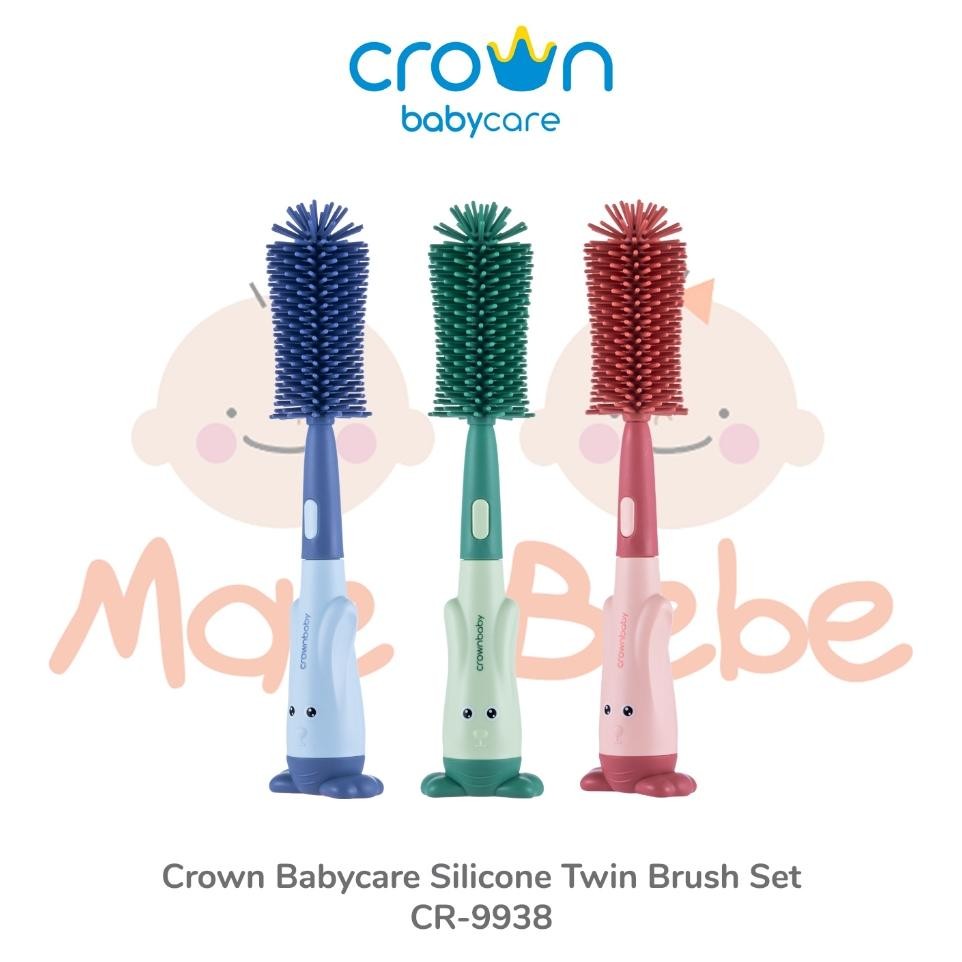 Crown Babycare Silicone Twin Brush Sikat Botol Silikon Cr9938